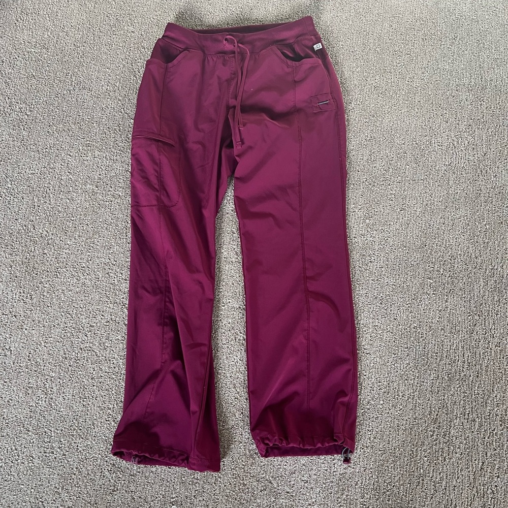 Infinity maroon draw string scrub pants